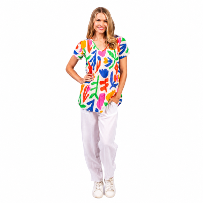 Kayla Folk Cutout Blouse