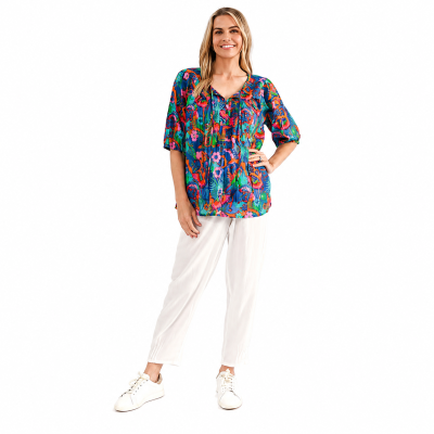 Tessa Macau Trop 3 Tassel Top