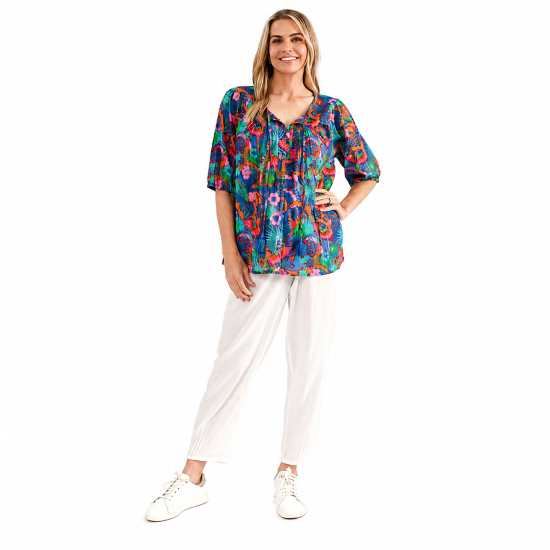 Tessa Macau Trop 3 Tassel Top