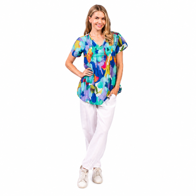Kayla Large Floral 1 Cotton Blouse