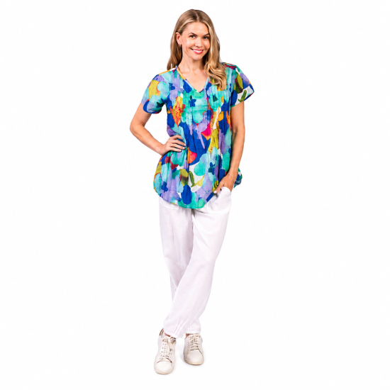 Kayla Large Floral 1 Cotton Blouse