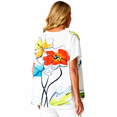 Red Floral Floaty Print Top