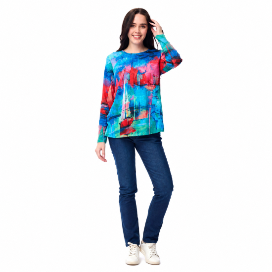 Sail Boat Contemporary Crew Tee Shirt