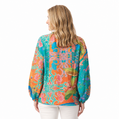 Digital Button Through Oriental Top