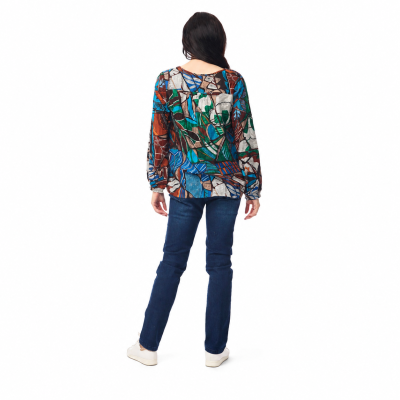 Alexandria Shirred Yoke Print Top