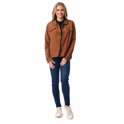 Tan Biker Fringe Jacket
