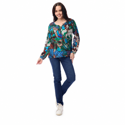 Alexandria Shirred Yoke Print Top
