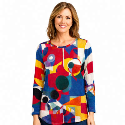 Vivid Prism Knit Long Sleeve Tee Shirt