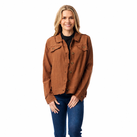 Tan Biker Fringe Jacket
