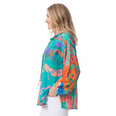 Digital Button Through Oriental Top