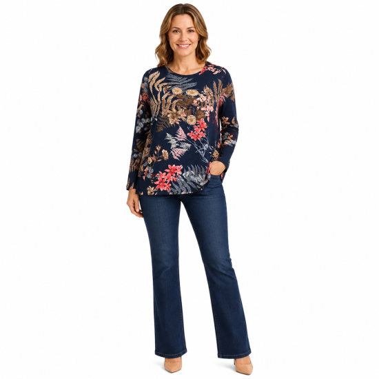 Frosted Foral Brushed Knit Top