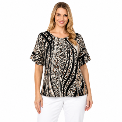 Leopard Lush Printed Slub Knit Top