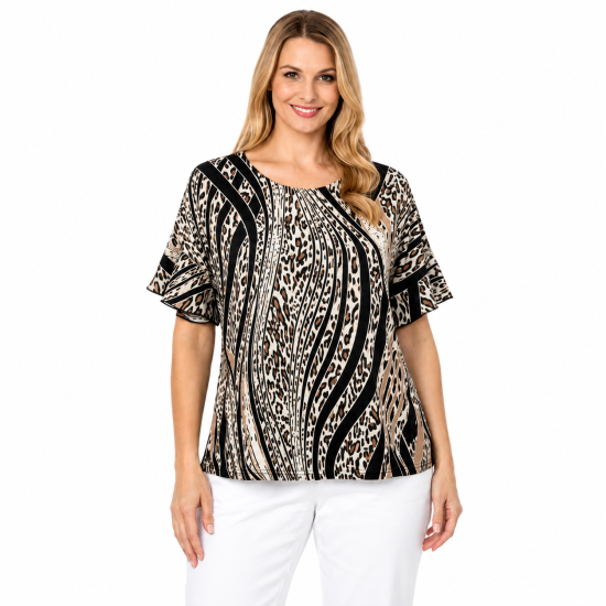 Leopard Lush Printed Slub Knit Top