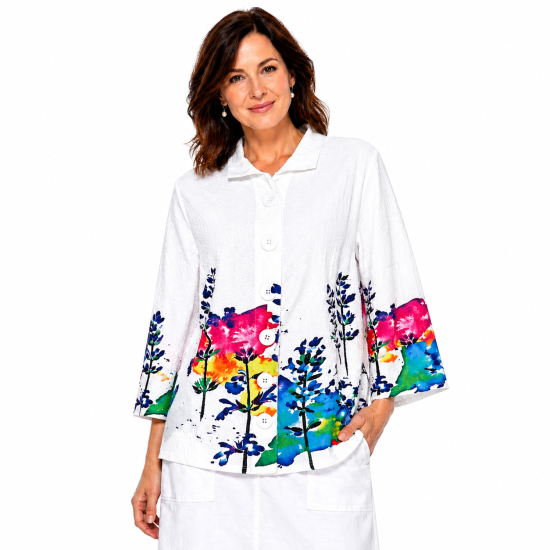 Tall Flowers Print Shirt