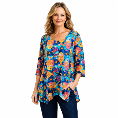 Multi Print Fish Top